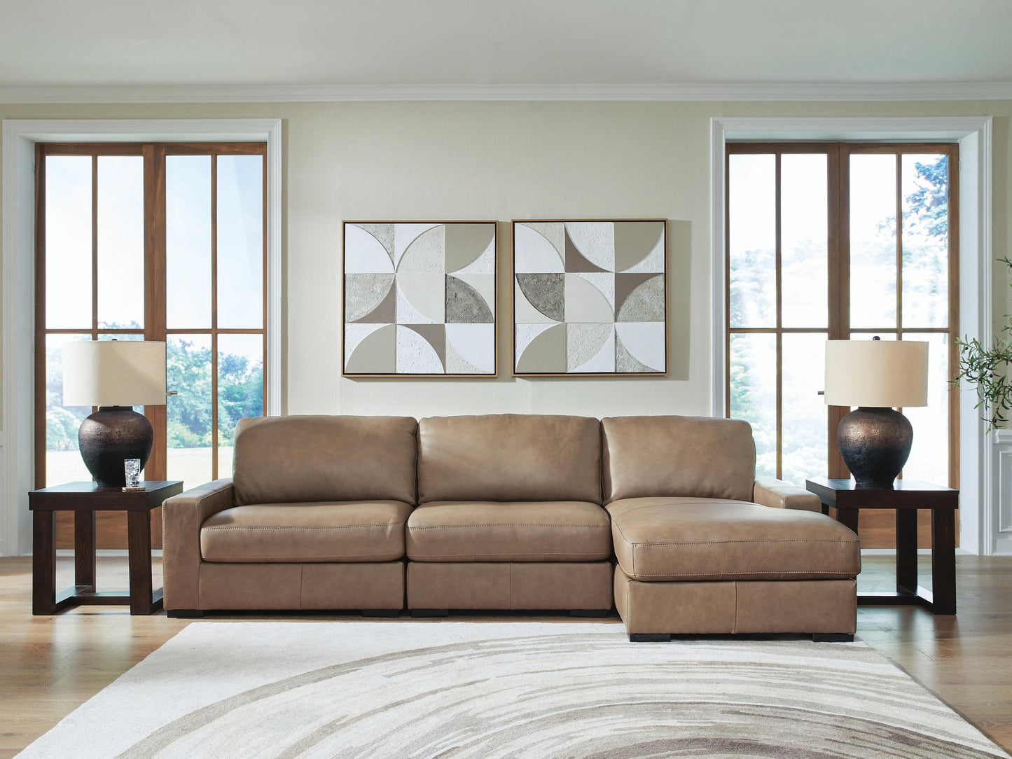 Sofá seccional de 3 piezas Veronella con chaise longue