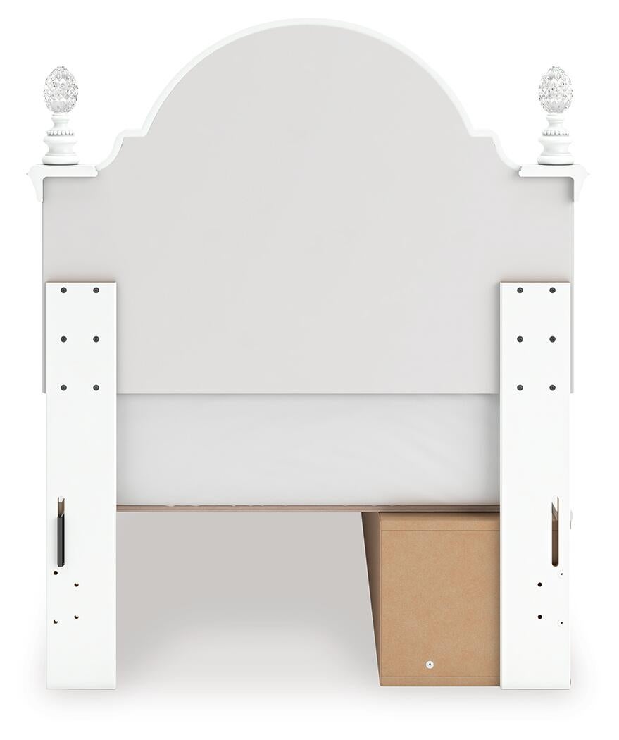 Cama doble tapizada con almacenamiento Kozlani