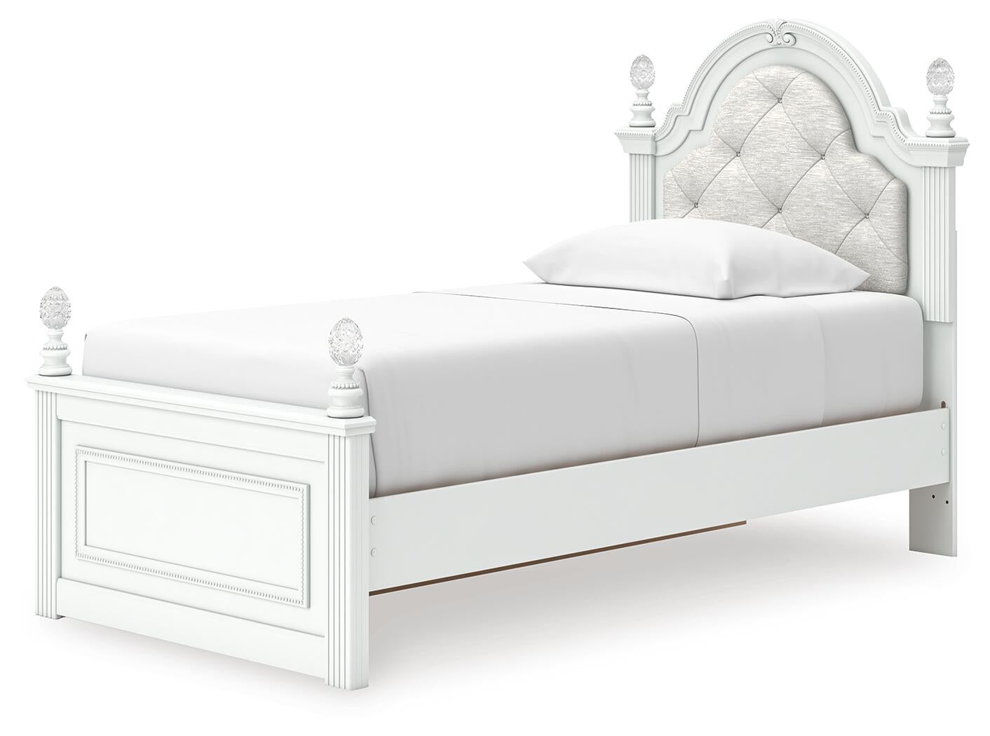 Cama doble tapizada con almacenamiento Kozlani