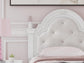 Cama doble tapizada con almacenamiento Kozlani