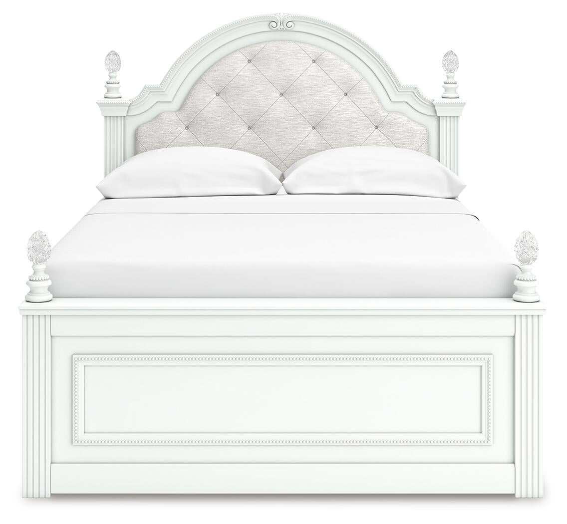 Cama Kozlani con almacenamiento y panel tapizado completo