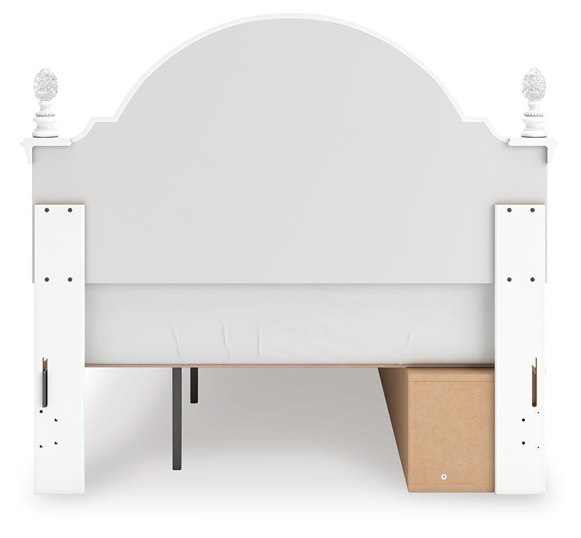 Cama Kozlani con almacenamiento y panel tapizado completo