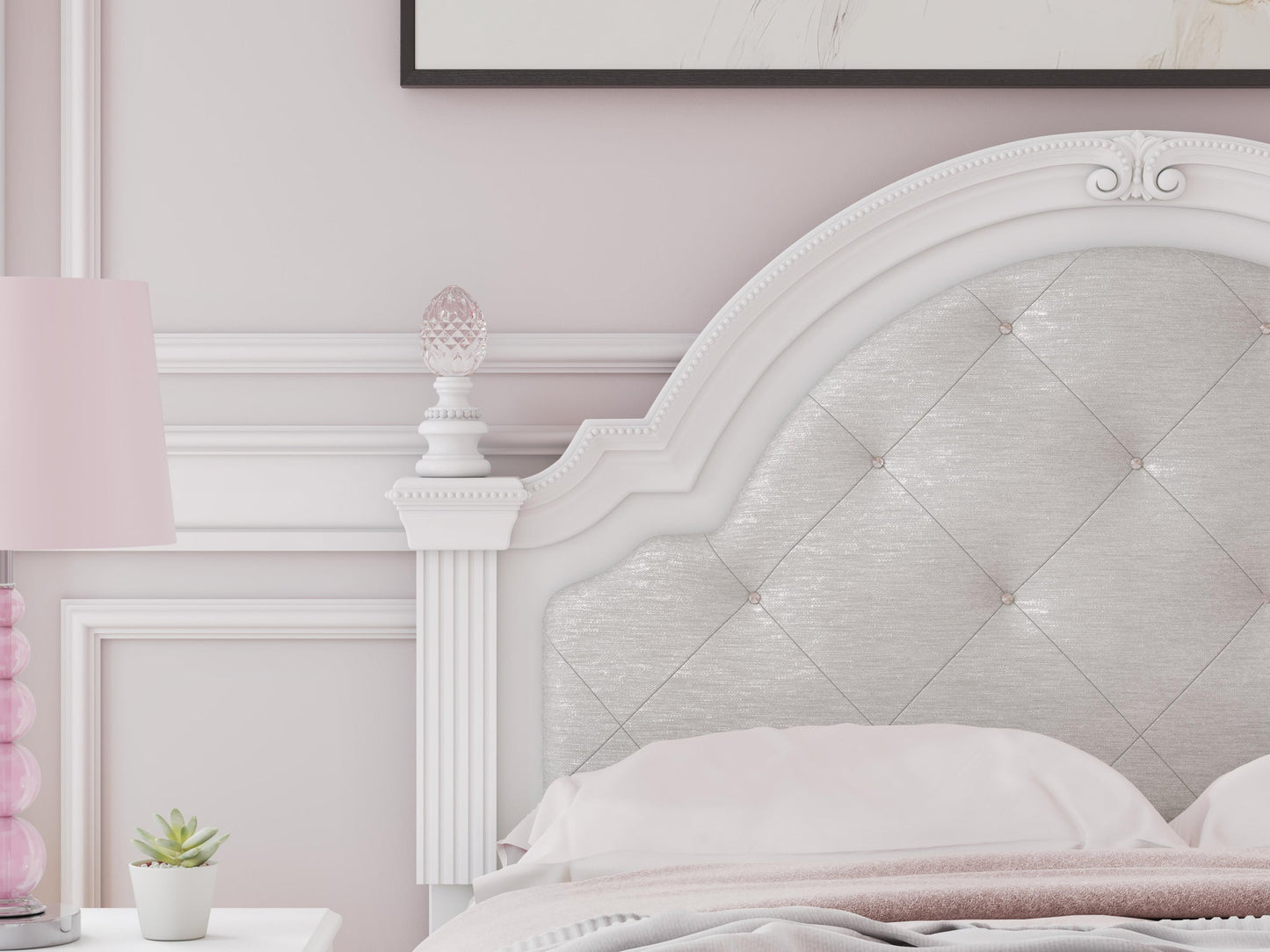 Cama Kozlani Full con panel tapizado