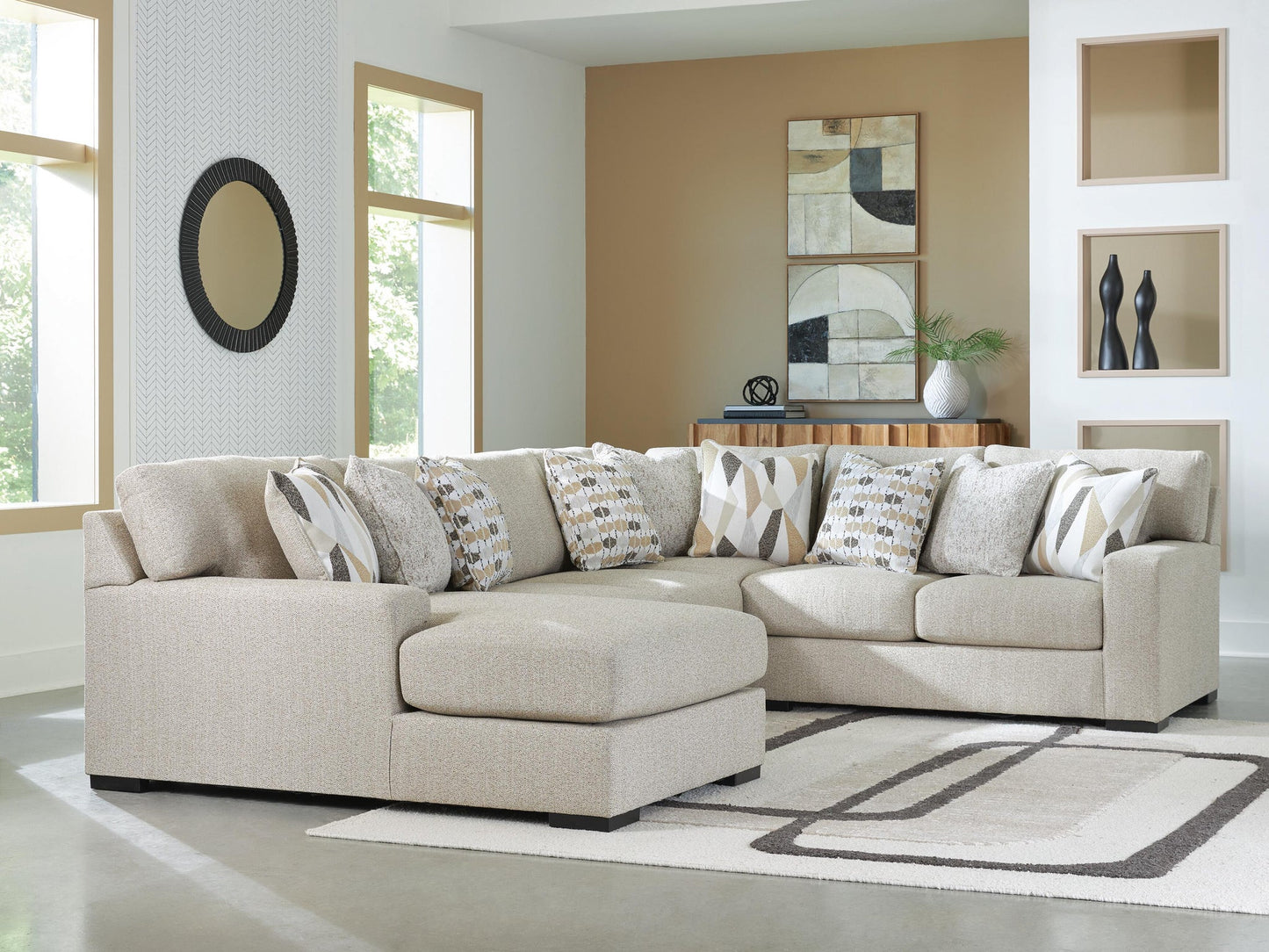 Sofá seccional Laurelgrove de 4 piezas con chaise longue