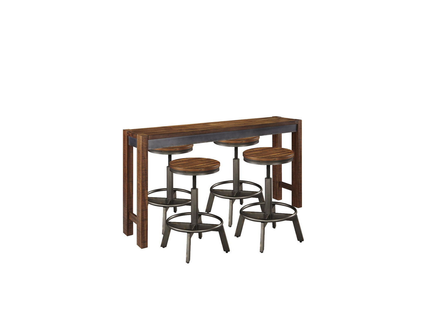 Mesa de comedor Torjin de altura de mostrador y 4 taburetes de bar
