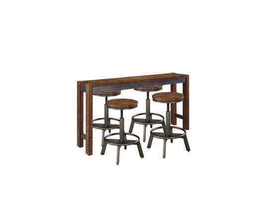 Mesa de comedor Torjin de altura de mostrador y 4 taburetes de bar