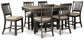 Mesa de comedor alta de Tyler Creek y 6 taburetes de bar