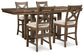 Mesa de comedor Moriville de altura de mostrador y 4 taburetes de bar