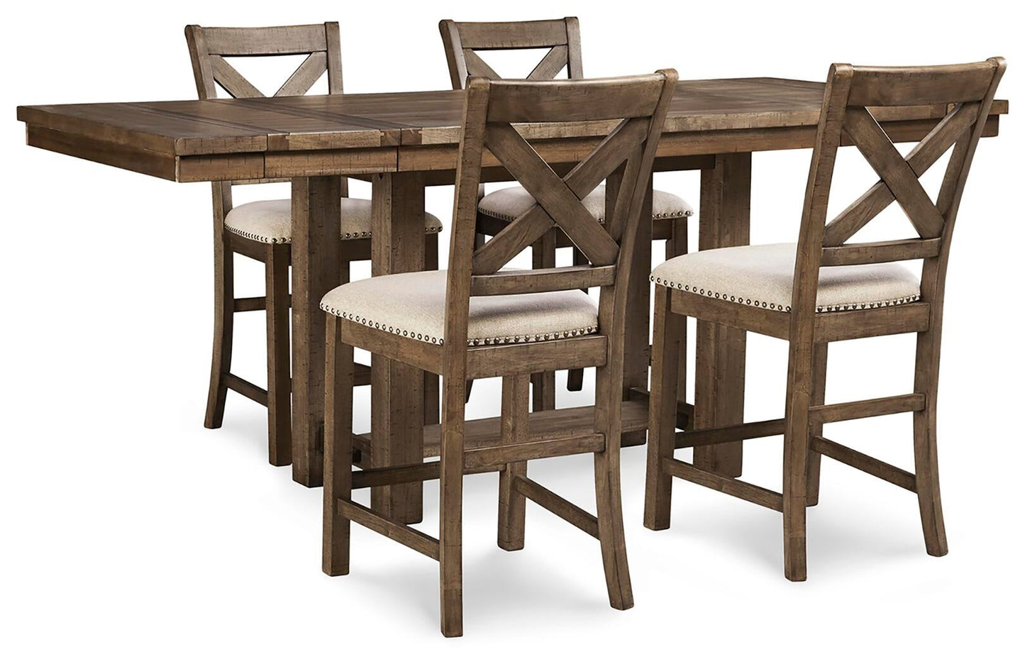 Mesa de comedor Moriville de altura de mostrador y 4 taburetes de bar