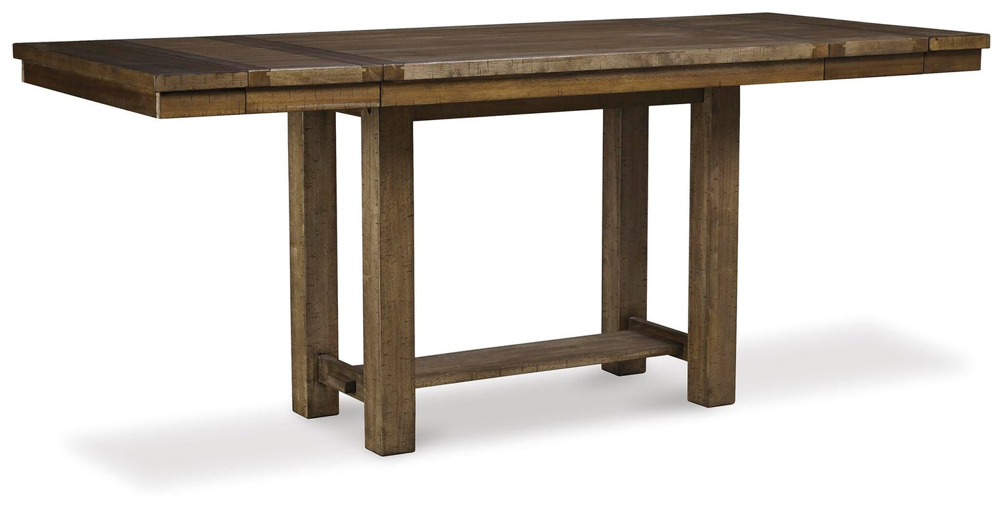 Mesa de comedor Moriville de altura de mostrador y 4 taburetes de bar