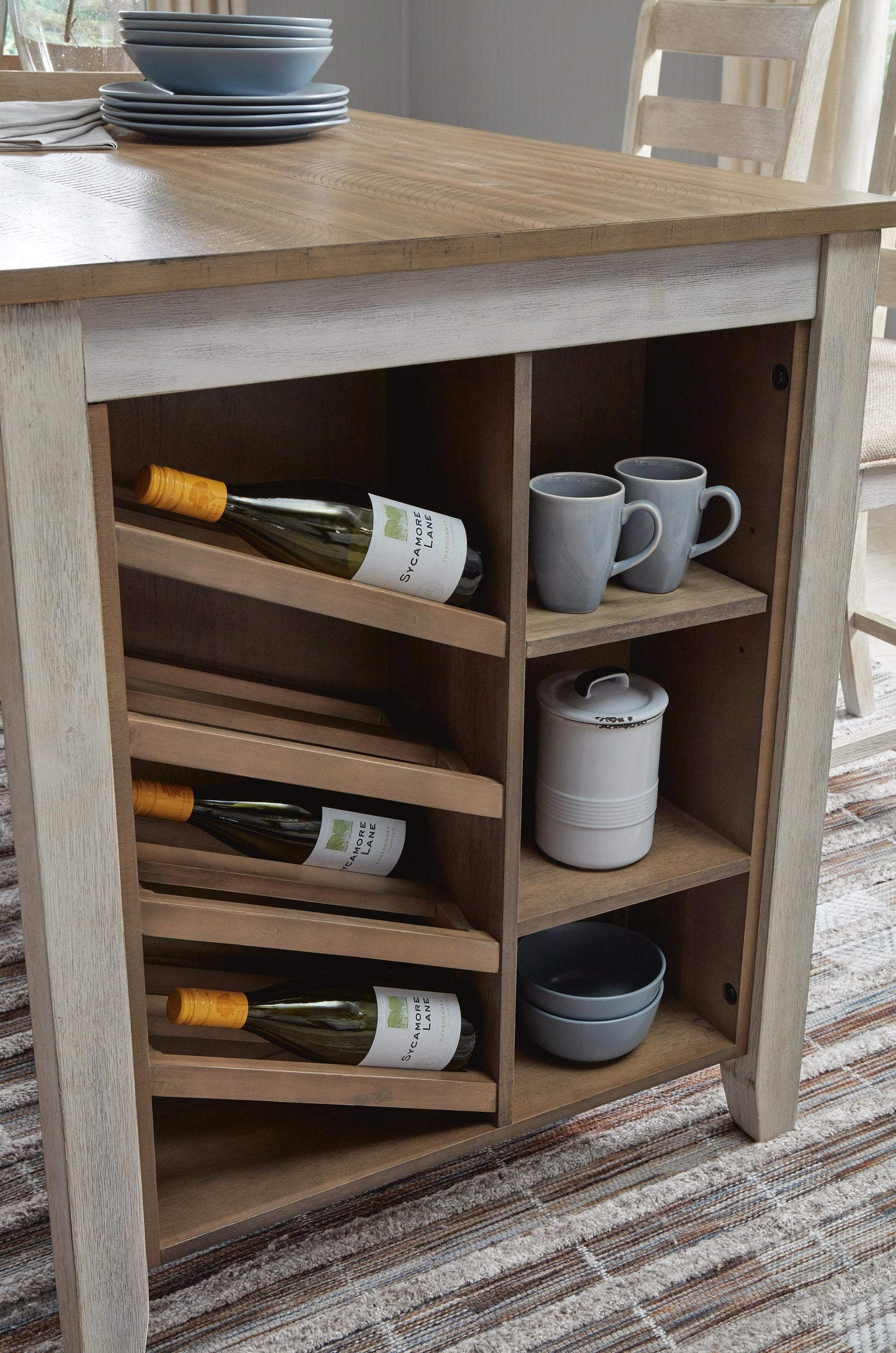 Mesa de comedor Skempton de altura de mostrador y 2 taburetes de bar
