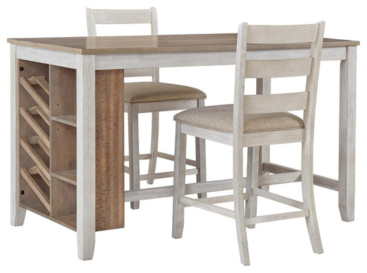 Mesa de comedor Skempton de altura de mostrador y 2 taburetes de bar