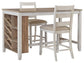 Mesa de comedor Skempton de altura de mostrador y 2 taburetes de bar