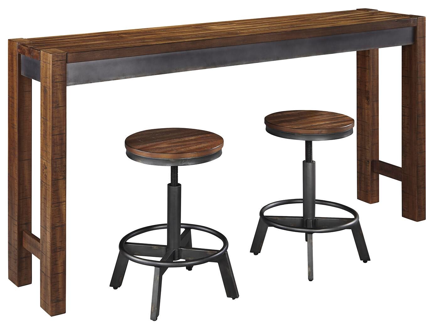 Mesa de comedor Torjin de altura de mostrador y 2 taburetes de bar