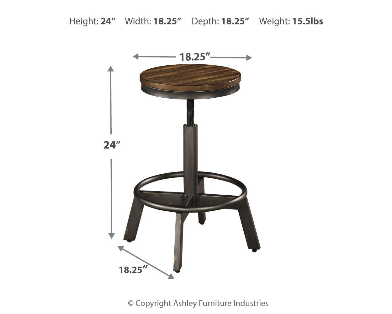 Mesa de comedor Torjin de altura de mostrador y 2 taburetes de bar