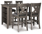 Mesa de comedor Caitbrook de altura de mostrador y 4 taburetes de bar