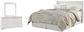 Cabecero Anarasia Queen Sleigh con tocador con espejo