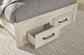 Cama Cambeck de panel completo con 2 cajones de almacenamiento y tocador con espejo