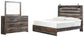 Cama Drystan King con cabecero y tocador con espejo