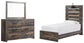 Cama individual Drystan con tocador con espejo