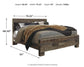 Cama Derekson King con cabecero y tocador con espejo