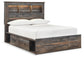 Cama-librería Drystan de tamaño completo con 4 cajones de almacenamiento y tocador con espejo