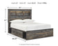 Cama-librería Drystan de tamaño completo con 4 cajones de almacenamiento y tocador con espejo