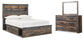 Cama-librería Drystan de tamaño completo con 4 cajones de almacenamiento y tocador con espejo