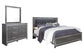 Cama Lodanna King con cabecero y tocador con espejo