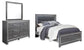 Cama Lodanna Queen con cabecero y tocador con espejo