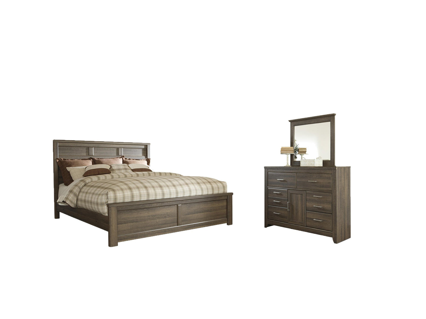 Cama Juararo King con cabecero y tocador con espejo