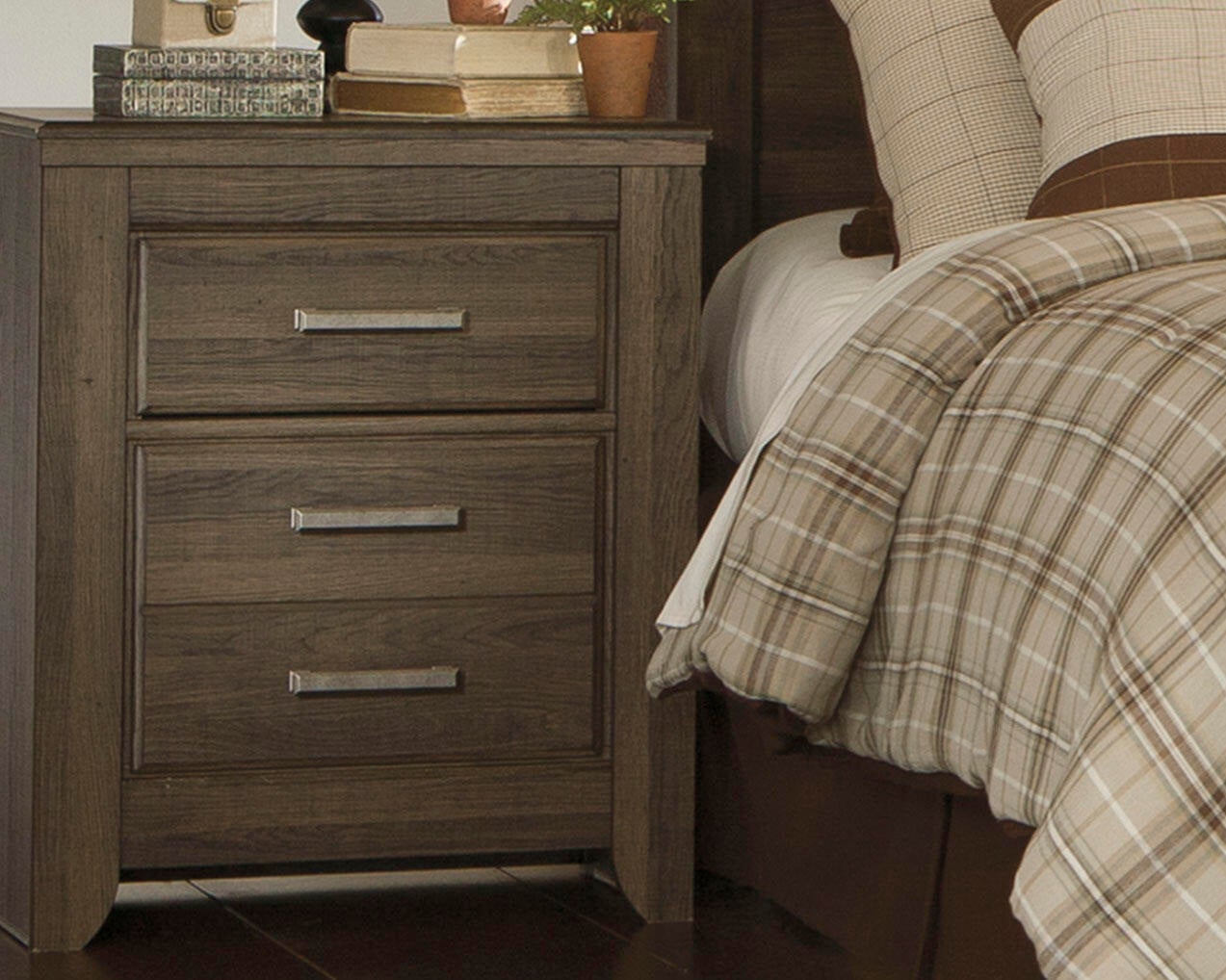 Cama con dosel Juararo California King con tocador con espejo, cómoda y mesita de noche