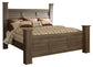 Cama con dosel Juararo California King con tocador con espejo, cómoda y mesita de noche