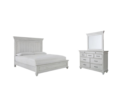 Cama Kanwyn Queen con cabecero y tocador con espejo