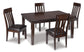 Mesa de comedor Haddigan y 4 sillas