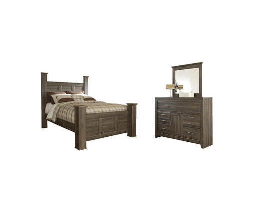 Cama con dosel Juararo tamaño queen con tocador con espejo