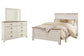 Cama Willowton Queen con cabecero y tocador con espejo
