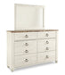 Cama Willowton Queen con cabecero y tocador con espejo