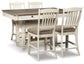 Mesa de comedor Bolanburg de altura de mostrador y 4 taburetes de bar