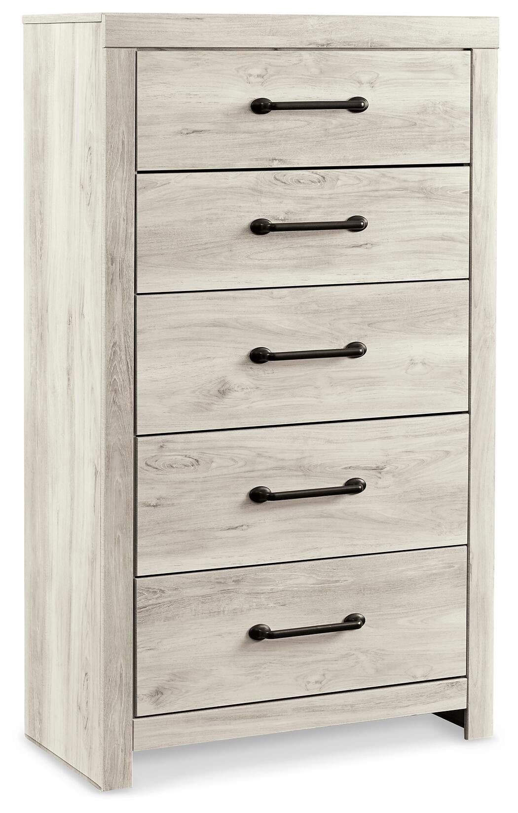 Cama doble Cambeck con tocador con espejo, cómoda y mesita de noche