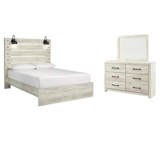 Cama Cambeck Queen con cabecero y tocador con espejo