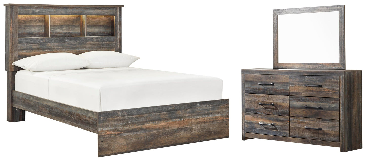 Cama Drystan con librero completo y tocador con espejo