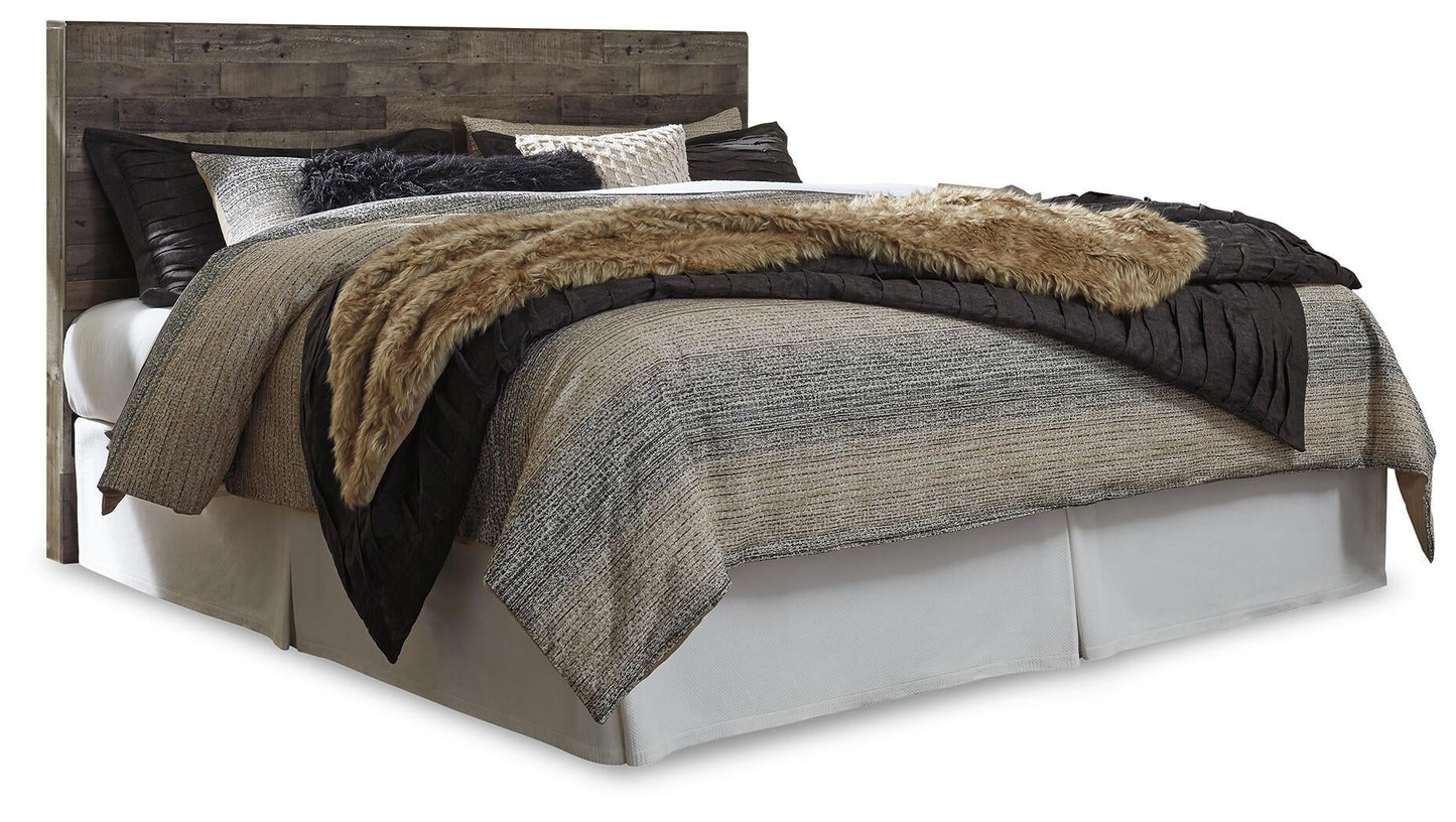 Cabecero Derekson King con tocador, cómoda y mesita de noche con espejo