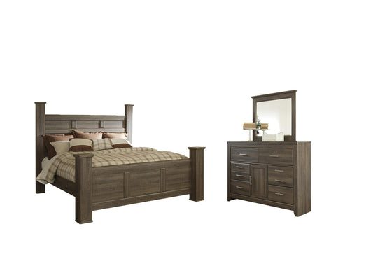 Cama con dosel Juararo California King con tocador con espejo