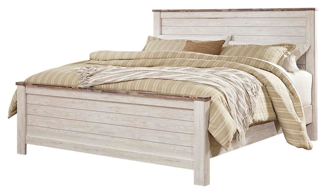 Cama Willowton King con cabecero y tocador con espejo