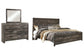 Cama Wynnlow King con cabecero y tocador con espejo