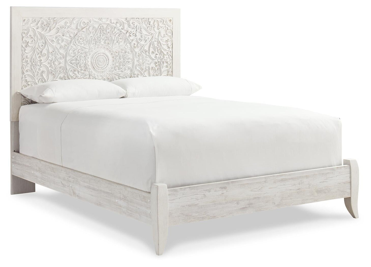 Cama Paxberry tamaño Queen con cabecero y tocador con espejo
