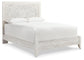 Cama Paxberry tamaño Queen con cabecero y tocador con espejo