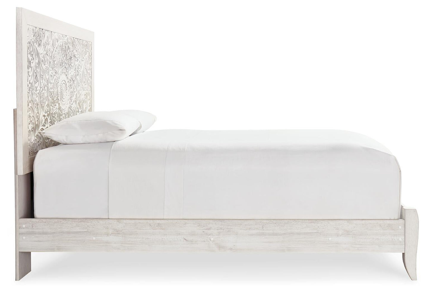 Cama Paxberry tamaño Queen con cabecero y tocador con espejo