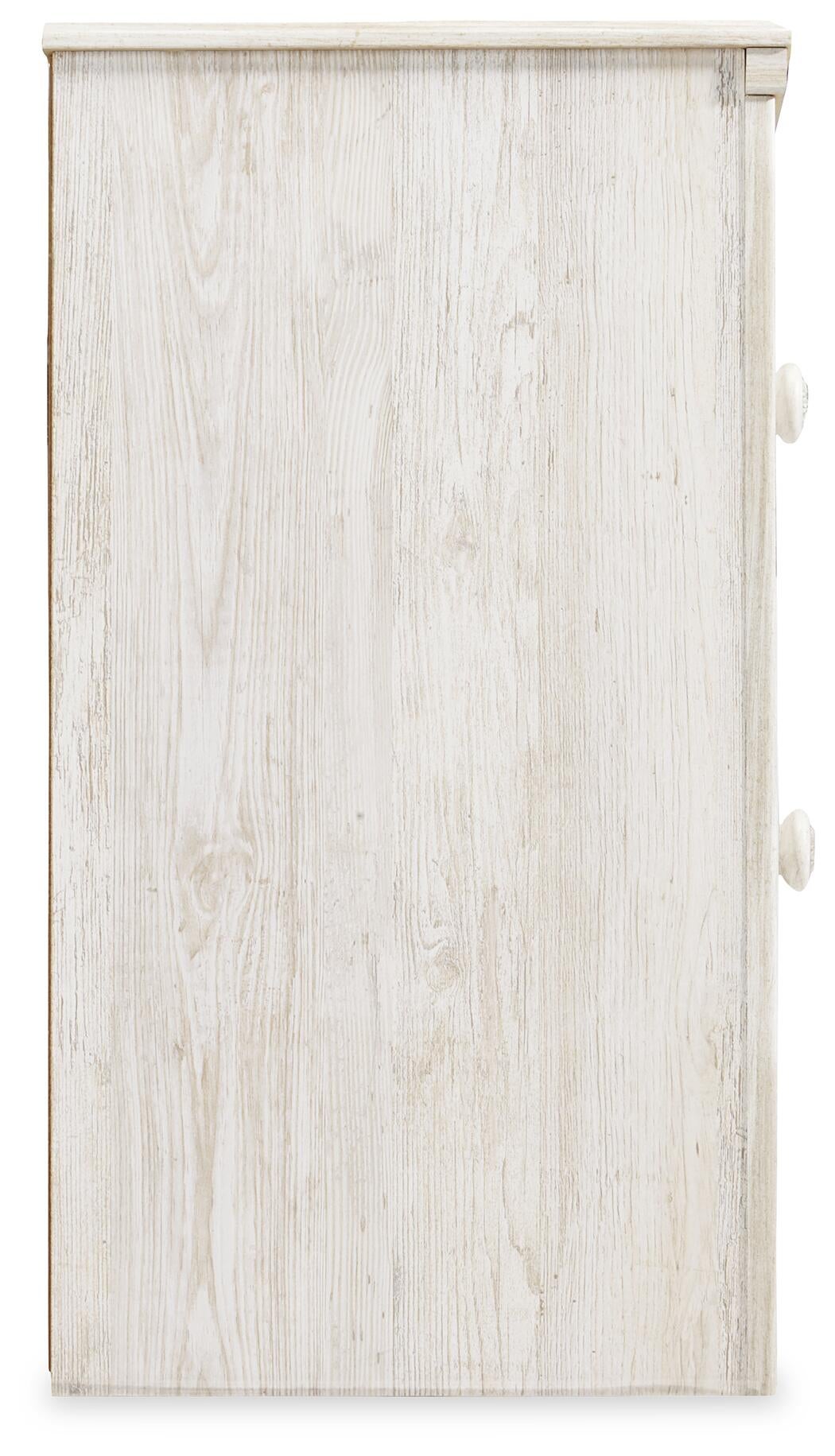 Cama Paxberry tamaño King con cabecero, tocador con espejo, cómoda y mesita de noche